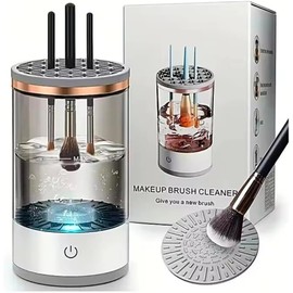 Limpiador eléctrico de brochas de maquillaje - Diseño compacto y portátil para viajes y uso doméstico - Máquina profesional de limpieza de brochas de maquillaje - Limpiador automático