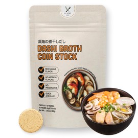 Japanese Seafood Coin Dashi Stock (4g/20 Count) - Dissolve Umaimi Dish Soup Stock, All natural Ingredient for Ramen Broth, Miso Soup, Asian Soup Base Stock, Korean broth tablet