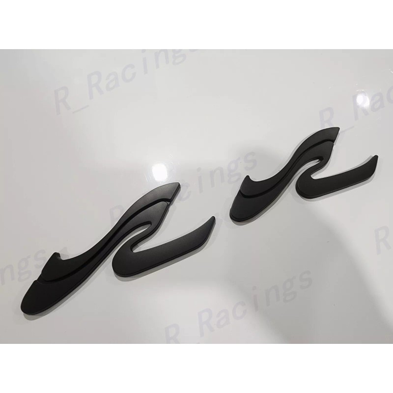 SEARAY BOAT 2PC SR WAVE Matte Black EMBLEM BADGE For