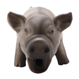 lyrlody Quietschendes Schwein-Spielzeug aus Latex, Zahnreinigung, Interaktives Quietschendes Spielzeug, Niedliches Interaktives Schwein, Hundespielzeug, Kau-Quietsch-Spielzeug, 16 × 8 × 8 cm(Schwarz)