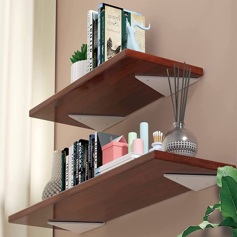 Pack of 4 Floating Shelf Brackets, Triangle Shelf Brackets, Metal