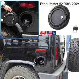 autopart2021 For Hummer H2 2003-2009 Black Locking Fuel Door Gas Tank Cap Cover Aluminum US