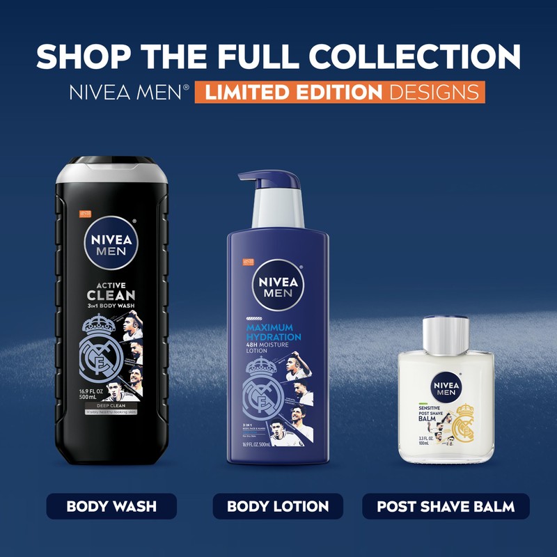 NIVEA MEN Active Clean Body Wash with Natural Charcoal for