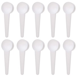 10-Piece Food Grade Long Handle Nontoxic Reusable Plastic Measuring Spoon Coffee Teaspoon Milk Powder Spoon Kitchen Spoons (10 g Measuring)