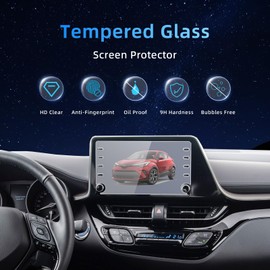xjzshly Tempered Glass Screen Protector Foil Compatible with 2023 2022 2021 2020 2019 Toyota CHR LE/XLE/Limited/Nightshade 8 Inch Navigation HD Touchscreen Cover Accessories 9H Protective Film