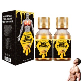 Biancat Biancat ThermoFirm Bee Venom Gynecomastia Oil, Muscles Bee Venom Oil, Biancat Gynecomastia Heating Oil for Strengthen The Chest Muscles (2 Bottle)
