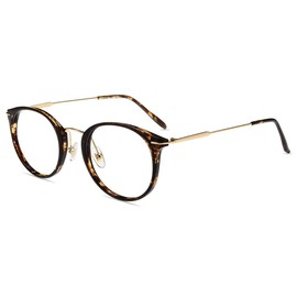 Firmoo Blue Light Blocking Glasses Women Men, Vintage Round Tortoiseshell Glasses for Computer Glare, Blue Light Screen Glasses