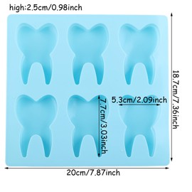EPYHREHM Tooth Silicone Chocolate Molds Teeth Shaped Mold For Candy Chocolate Set Of 2