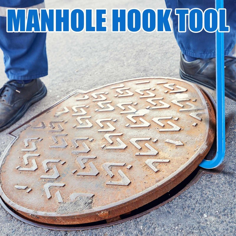 Therwen 2 Pcs Manhole Cover Hook 26 Inch with 5/8"