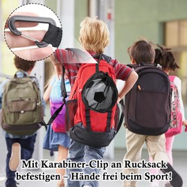 Lucywey Pack of 2 Ball Bag Football Bag Made of Durable Oxford Mesh Portable Sports Bag Waterproof for Training, Beach, Outdoor Ideal for Children and Adults