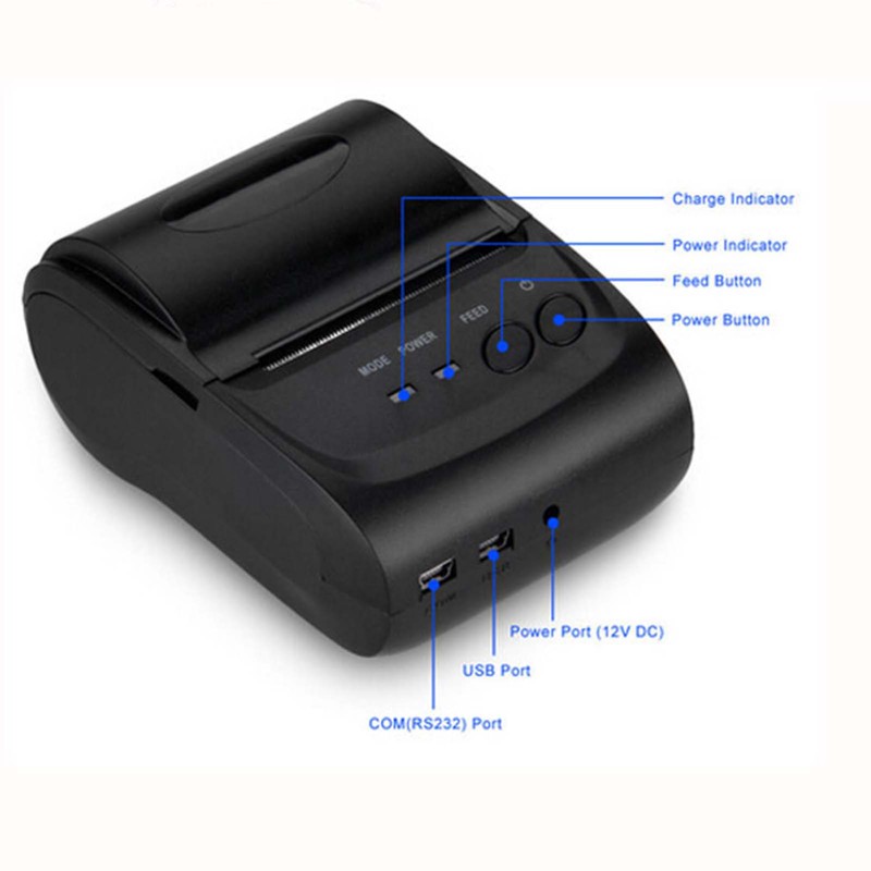 58mm Thermal Printer BT4.0 90mm/s 100km TPH 203DPI USB Interface