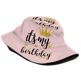 Luirioe Birthday Print Bucket Hats for Unisex Birthday Party Fishing Hats for Woman Man Gift Fisherman Hat