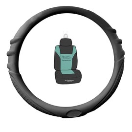 FH Group FH3003 Silicone Steering Wheel Cover with Grip Marks, Black-Universal Fit for Cars Trucks and SUVs