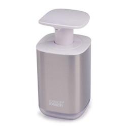 Joseph Joseph Presto Hygienic Bathroom Soap pump dispenser, refillable – White/ Stainless Steel