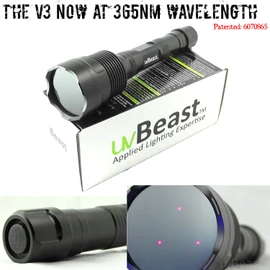 uvBeast V3 365nm Black Light UV Flashlight – High Definition Ultraviolet - HIgh Power and Long Range Professional Grade Beam Best for Professional/Commercial Use – USA Stock