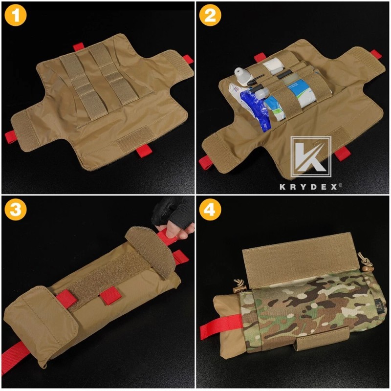 KRYDEX Tactical Roll Up IFAK Drop Pouch Medical EMT First