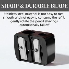 2 Pack Lip Liner Sharpeners & Makeup Pencil Sharpener with Dual Holes, Eyeliner Sharpener, Eyebrow Pencil-Sharpener– Compact Makeup-Sharpener for Eyebrow, Eyeliner & Lip Liners of Various Sizes
