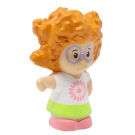 Fisher-Price Replacement Part for Collectible Little People School Bus Playground Dollhouse Playset Y8196 - Replacement Curly Red Ginger Hair Glasses Sofie Figure Wearing White & Green Outfit