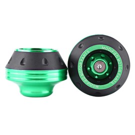 Fork Frame Slider, Motorcycle CNC Aluminium Front Wheel Fork Wheel Frame Slider Motorcycle Fall Protection Scooter Moped Wheel Crash Protector (Green)