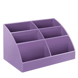 Acrimet Desktop Organizer - Easy Organizer Caddy Holder for Office, Home and School use (Plastic) (Solid Purple Color)