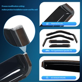 Nilight in-Channel Rain Guards for Ford F150 2021 2022 2023 2024 Super Cab, F250 F350 F450 F550 2023 2024 Super Duty Super Cab,Vent Window Visors, Original Window Deflectors-4PCS