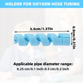 10 Pack Oxygen Tube Support Crimp Straightener for Portable Oxygen Concentrator, Oxygen Tubing Support for Oxygen Tank Oxygen Hose Nasal Cannula Oxygen Accessories (Blue)