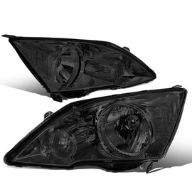 DNA MOTORING HL-OH-HCRC07-SM-CL1 Pair Smoked Lens Headlight/Lamps [ Compatible with 07-11 Honda CRV]
