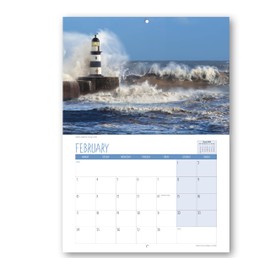 2025 A4 British Coast Calendar. One Month to View. A3 when open. Wall Calendar by Absolutely Yours.
