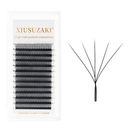 XIUSUZAKI W Lash Extensions Supplies 5D Eyelash Extensions W Shape 0.07mm Thickness C Curl 15mm Premade Fans Easy Fan Lashes Volume Matte Black 12 Rows Crisscross Eye Lashes(W-5D-0.07-C,15mm)
