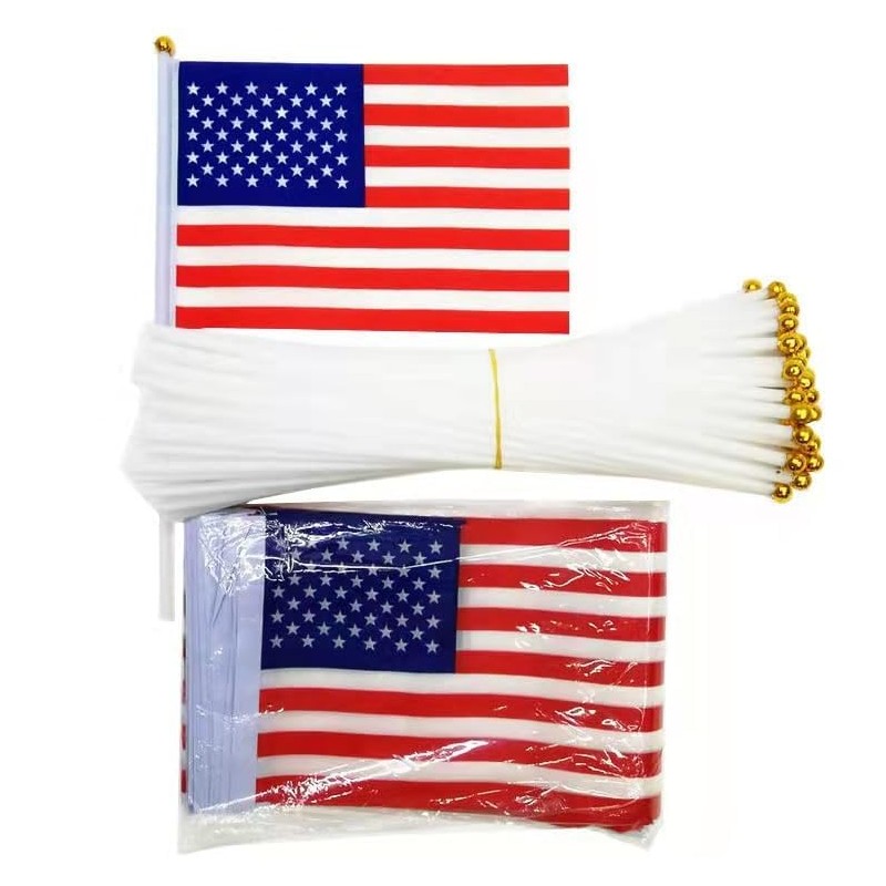 American Flag Mini Small US USA Handheld Stick Flags 5.5x8.3