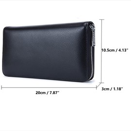 Credit Card Wallet, 36 Card Slots RFID Blocking Genuine Leather Purse Card Cases Holder with Zipper, Black