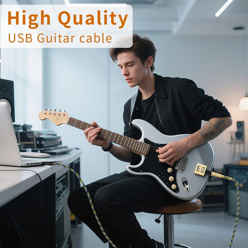 HixYaxi USB Guitar Cable Guitar to Pc Interface USB to