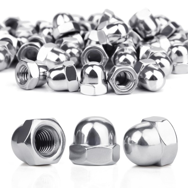 SWTYExt 50 Pcs Nut Caps M4 Dome Cap Nuts A2