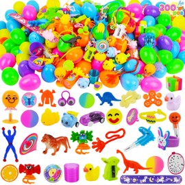 JOYIN 200 PCS Easter Prefilled Eggs with Assorted Toys for Easter Basket Stuffers, Egg Hunt Supplies, Classroom Prizes, Party Favor