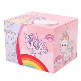 Cartoon Piggy Bank Kids Cash Coin Can, Cute Electronic Safe Saving Smart Voice Prompt Mischief Money Box Piggy-Bank, for Girls & Boys Birthday Christmas (Lovely Unicorn)