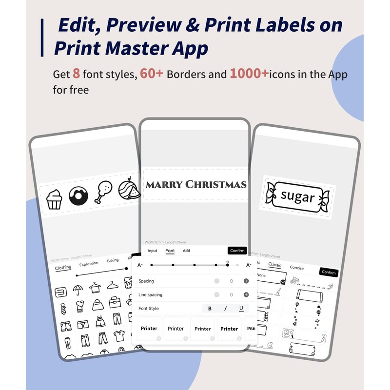 Phomemo P12 Label Maker, Bluetooth Label Maker Machine with Tape,