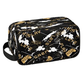 Black Game Joysticks Travel Toiletry Bag for Boys Teens, Waterproof Hanging Dopp Kit for Men, Shaving Bag with Large Capacity for Travel,Sports Shower