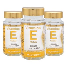 JUVETERNAL Cápsulas Faciales Vitamina E Paquete 3 pzas 90 cáps c/u Twist-Off Hidrata y Revitaliza la Piel