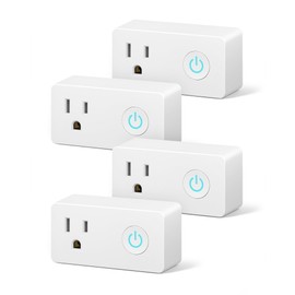 BN-LINK - Enchufe inteligente WiFi resistente, enchufe WiFi inteligente para el hogar compatible con Alexa y Google Assistant, no requiere concentrador, solo red de 2.4 GHz, paquete de 4, color blanco