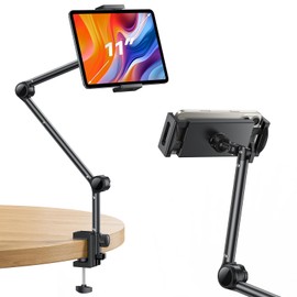 OMOTON OMOTON Tablet Stand Mount for Desk, Adjustable Phone Holder for Bed with Metal Arm Fits for 4.7-11 Inches iPad Pro, Air/Mini, Kindle and Phones
