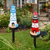 YZYOE 2 Packs of Solar Powered red and Blue Lighthouse