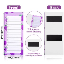 DOETYD 2 Pack Magnetic Shopping List Pad for Fridge 100 Tear Off Sheets Size of 21.4 x 8.8cm Meal List Grocery Notepad Fruit Theme Planner (Banana + Grapes)