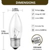 60W Incandescent Torpedo Tip Chandelier - Crystal Clear, Torpedo TipIncandescent