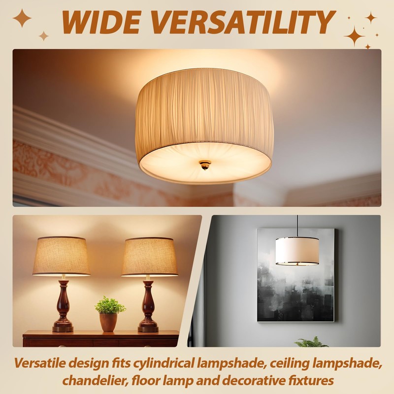 Retisee 2 Pcs Round Lamp Shade Diffuser 11.5" Diameter with