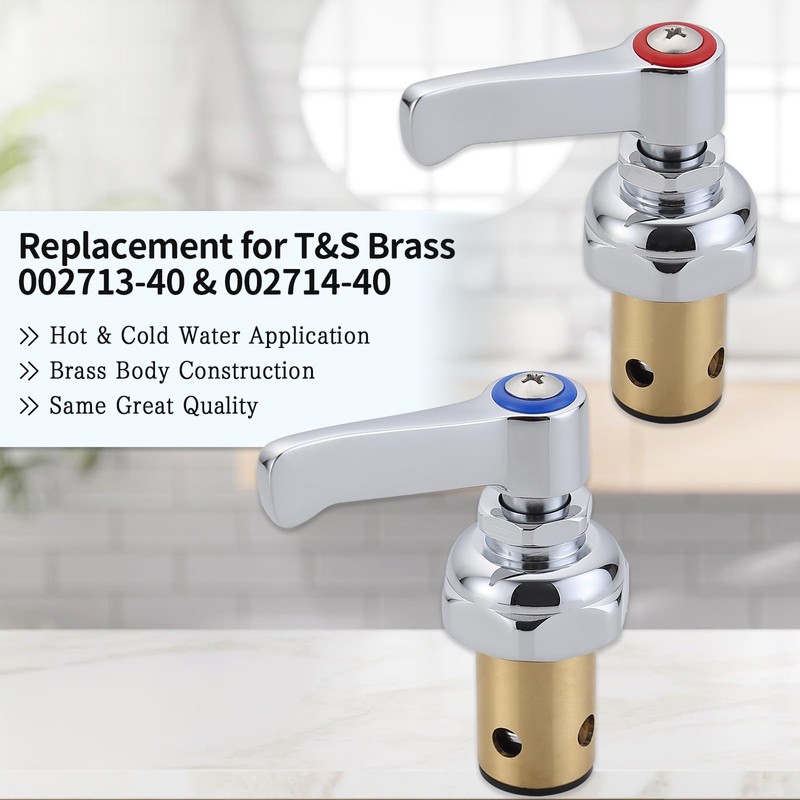 Hot and Cold Side Handle Stem Assembly for T&S Brass