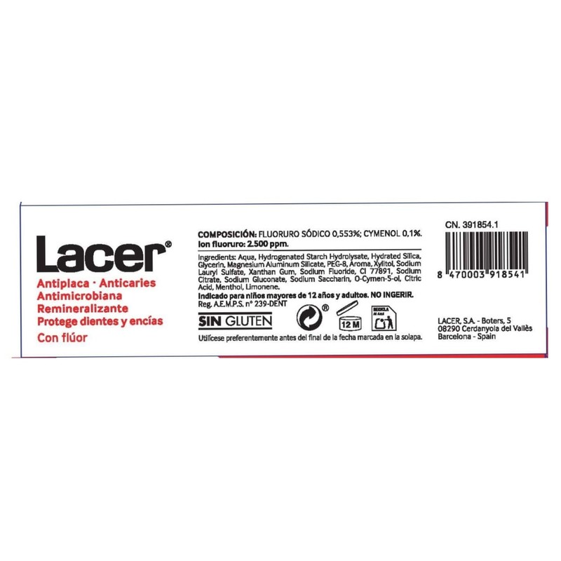 LACER Toothpastes 75ml