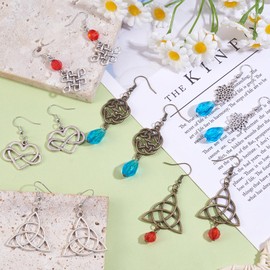 WEWAYSMILE 1 Box DIY 8Pairs Celtic Knot Earrings Making Kit, DIY Earring Making Kit, for Necklace Earring Jewellery DIY Craft Making(Mixed Color)