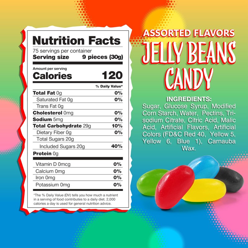 Jelly Beans Candy | 5-Pound Bag | Assorted Fruit and