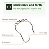 H&S 14x Shower Curtain Hooks Rings Roller Balls Chrome Stainless