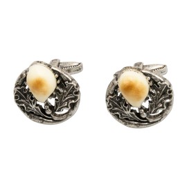 Alpenflüstern Grandl API072 Traditional Cufflinks Stag Tooth Two-Tone Colours, Metal